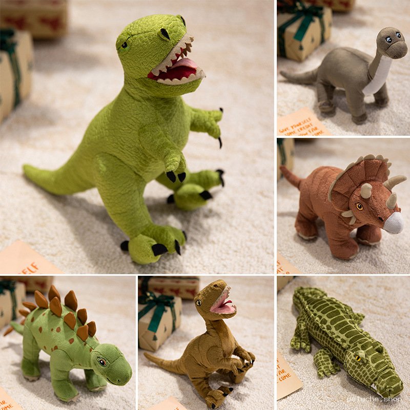 Peluches Dinosaures - T-Rex, Tricératops, Stégosaure & plus