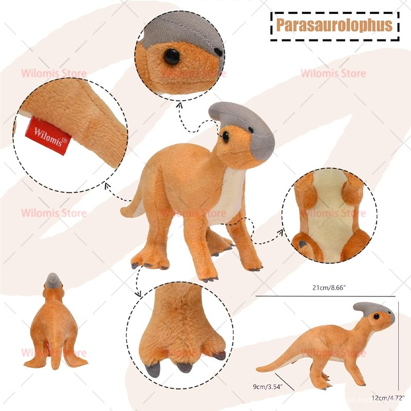 Peluche Parasaurolophus Wilomis - Douce & Mignonne pour Enfants