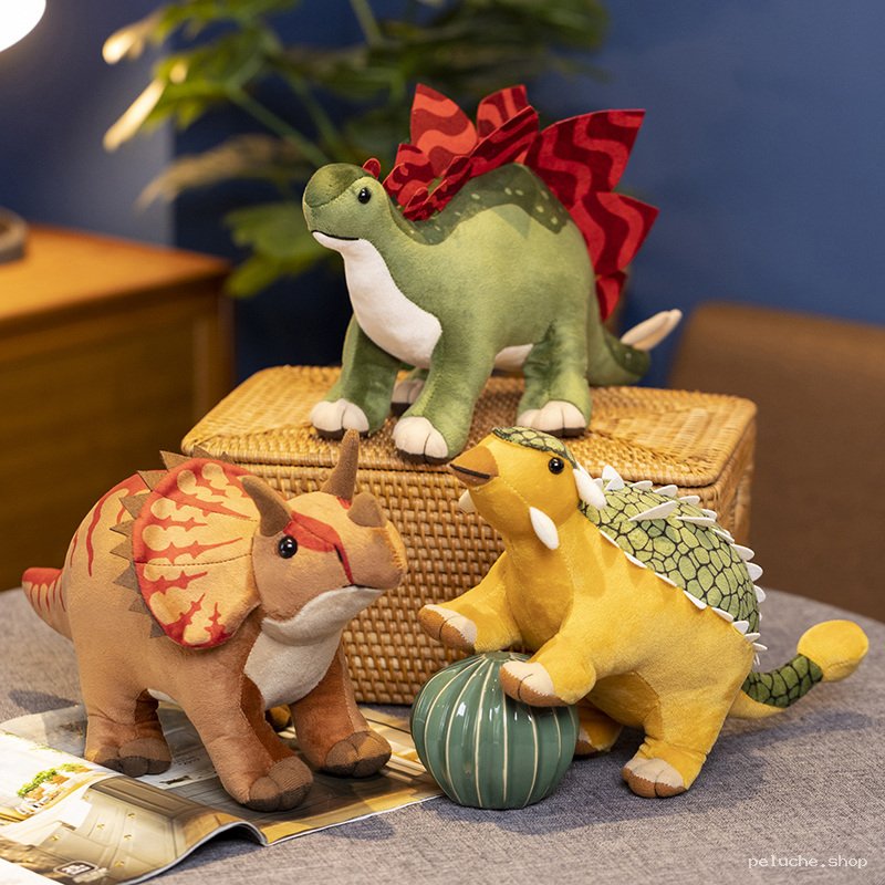 Peluche Dinosaure Doux | Stégosaure, Tricératops, Ankylosaure