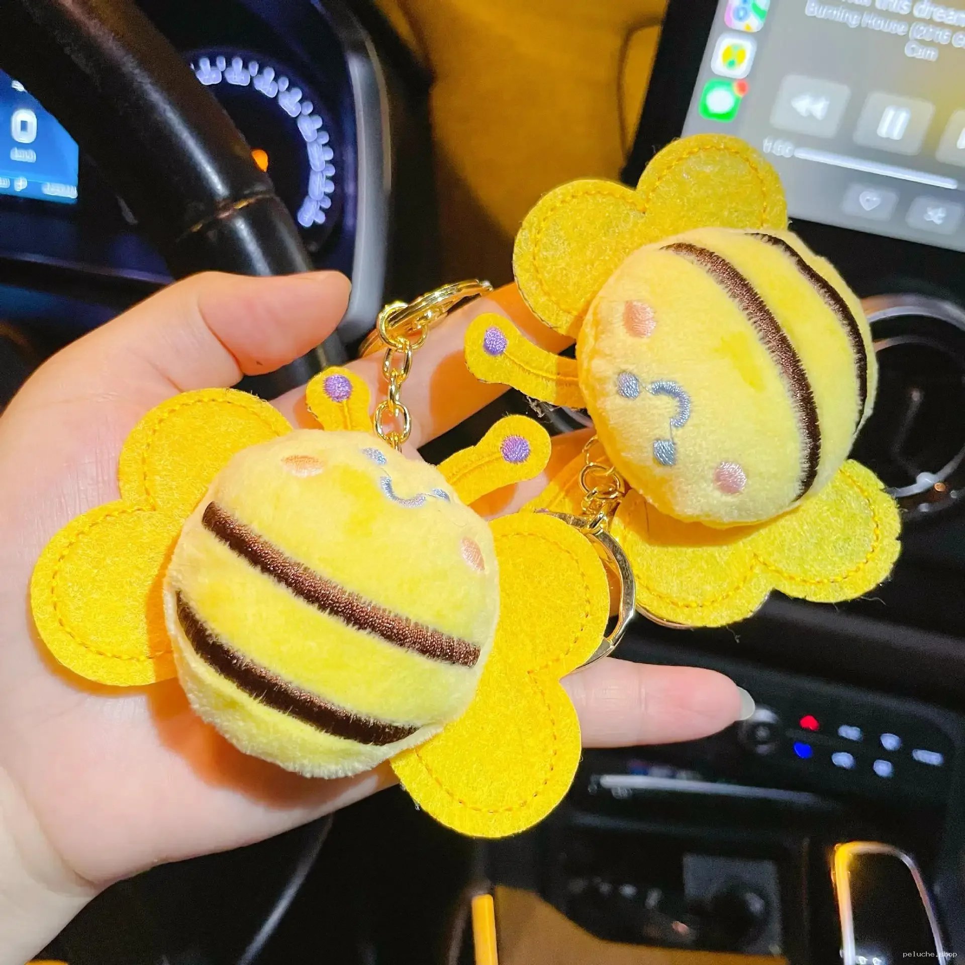 Porte-clés Abeille Peluche Jaune | Accessoire Mignon