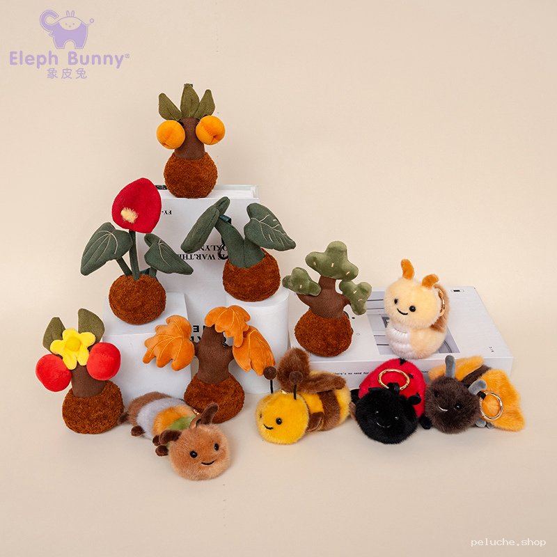 Peluches Plantes et Insectes Mignons - Porte-clés Fantaisie