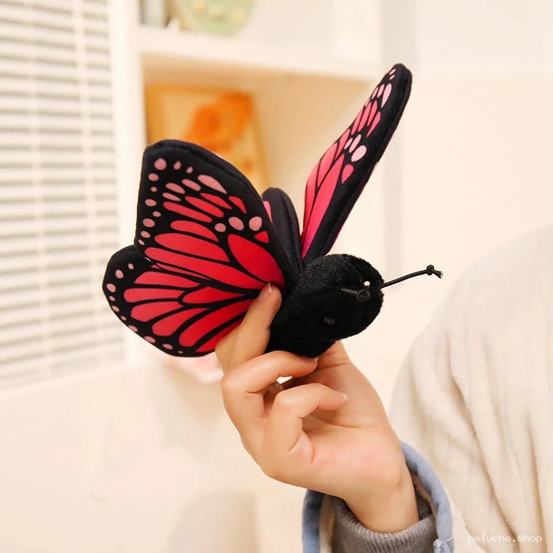 Peluche Papillon Rouge et Noir Doux - Jouet Enfant Mignon