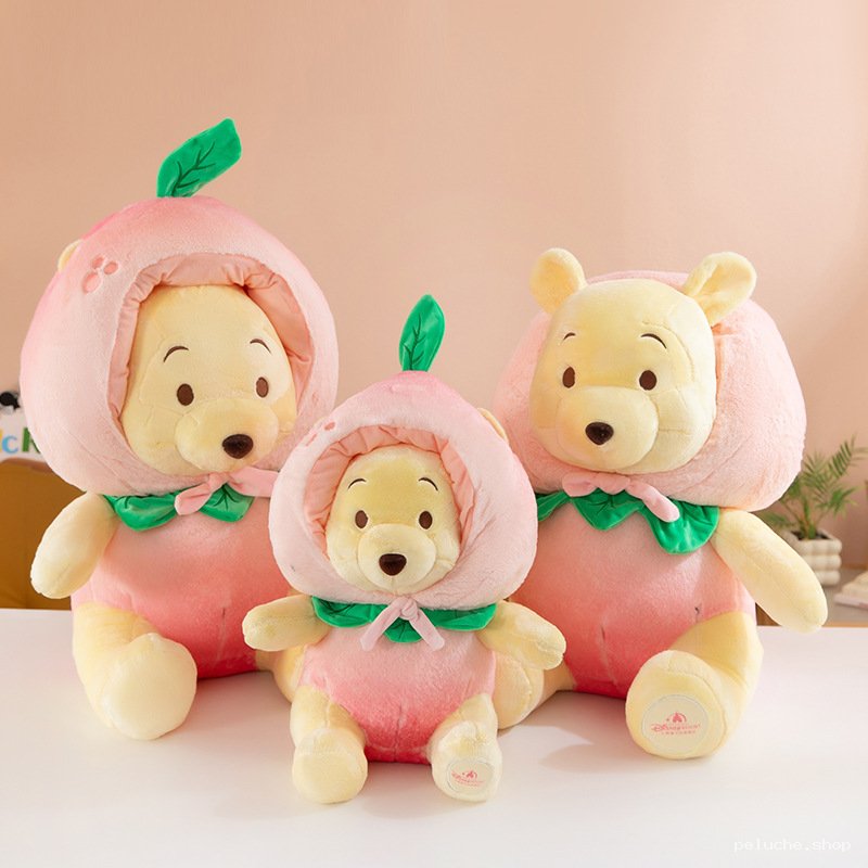 Peluche Winnie l'Ourson Pêche - Douceur Fruitée pour Enfants