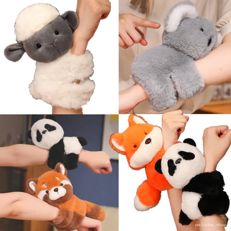 Manchettes Peluche Animaux Douces | Bracelet Slap Original