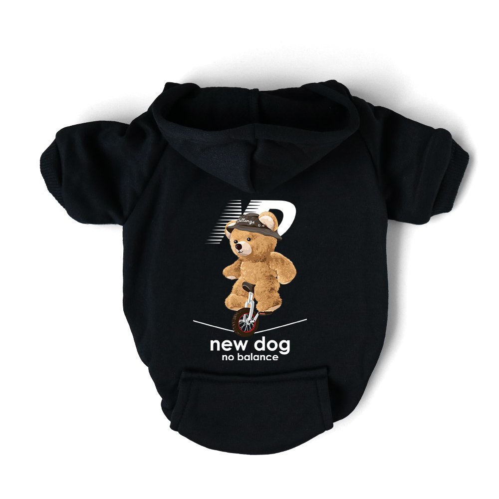 Sweat à capuche chien rigolo nounours monocycle - Nouveau chiot