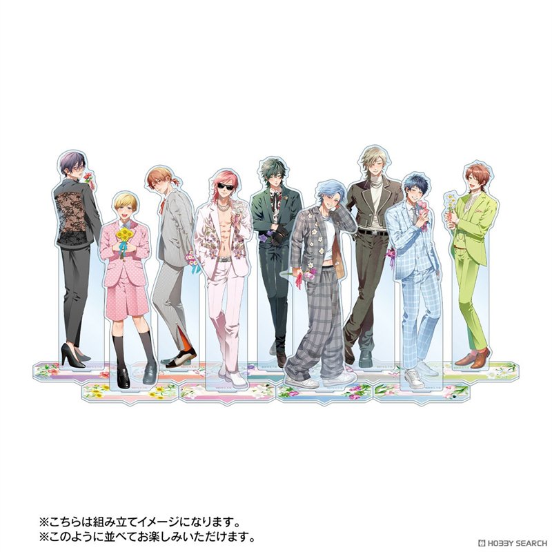 Figurines Acryliques Anime Hommes Élégants - Collection Fleurs