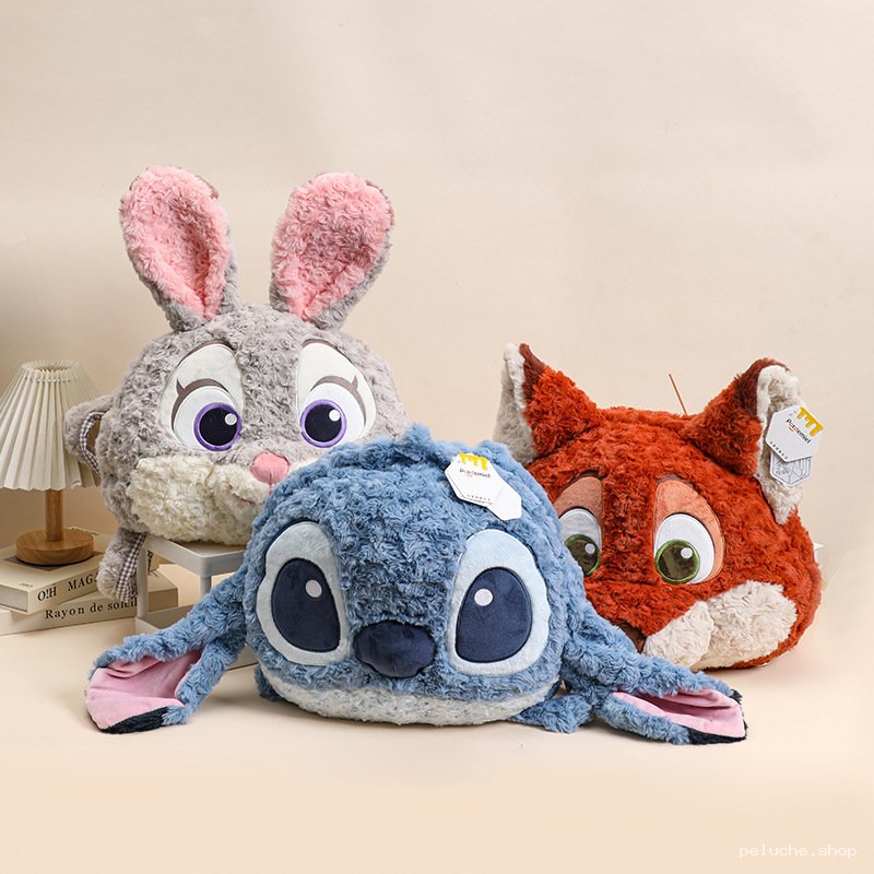 Peluches Disney Douces: Panpan, Stitch & Renard - Coussins