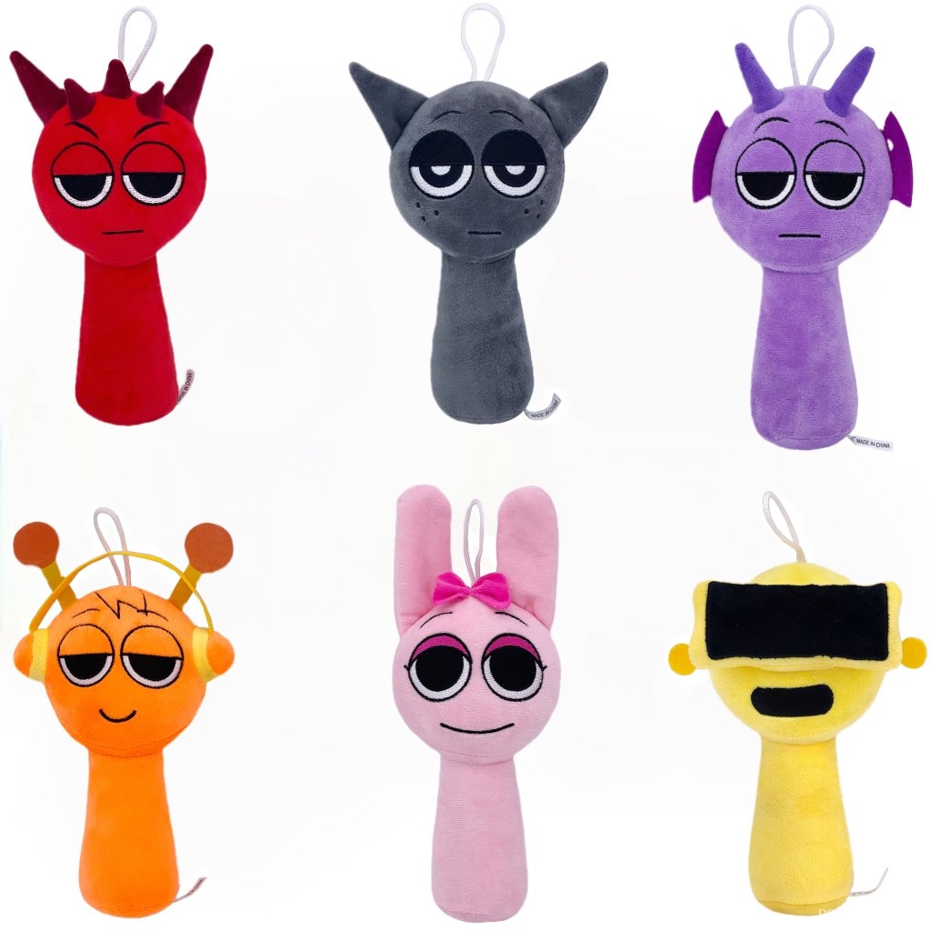 Peluches Porte-clés Mignons Lot de 6 Personnages Colorés