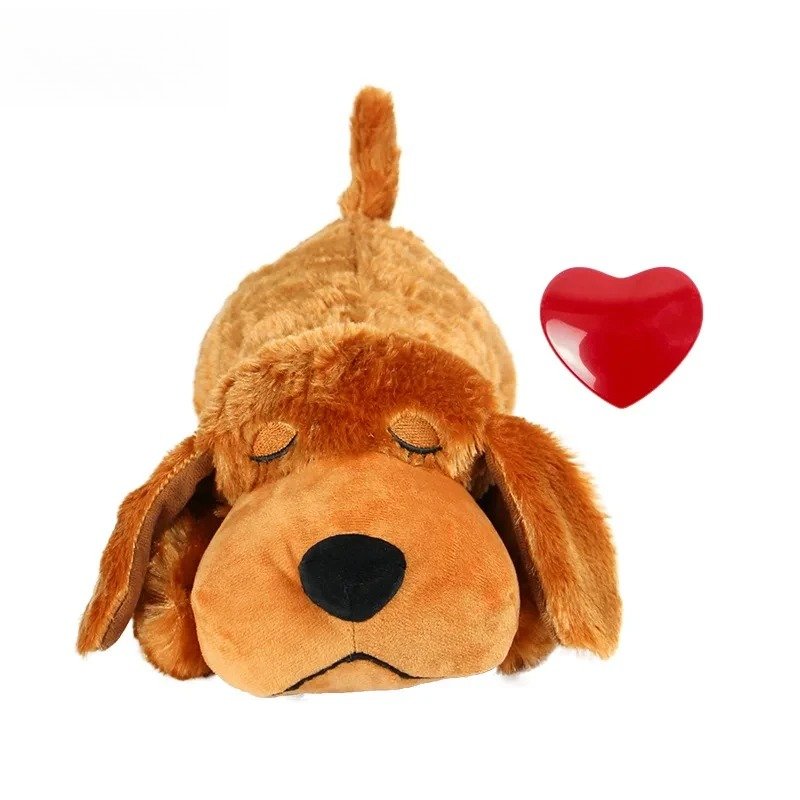 Peluche Chien Douce avec Cœur Rouge - Cadeau Idéal Enfant