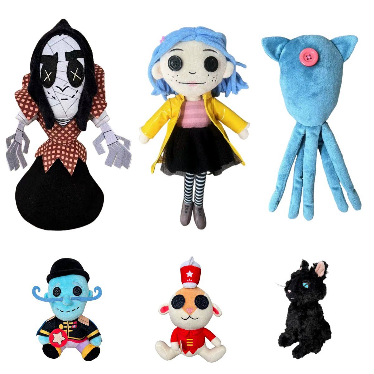 Peluches Coraline | Personnages du Film | Collection Complète