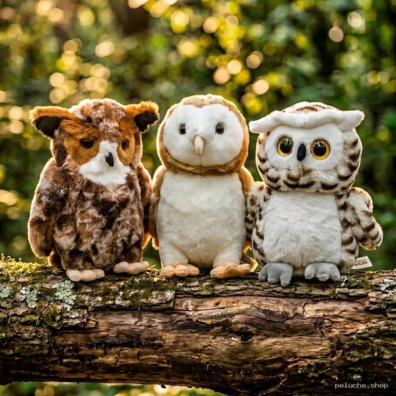 Trio de Chouettes et Hiboux en Peluche – Douceur Forêt