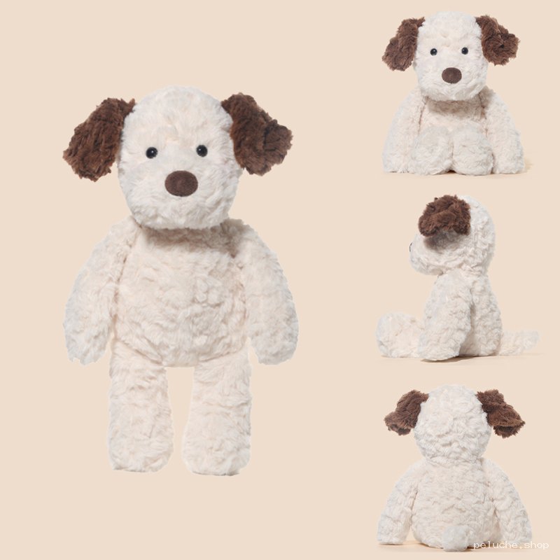 Peluche Chien Doux Crème et Marron - Le Compagnon Idéal