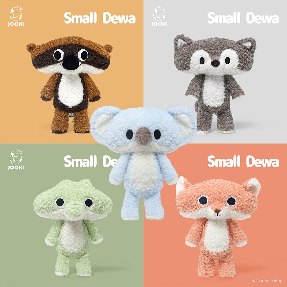 Peluches Jooki Small Dewa: Raton Laveur, Koala, Renard & Co