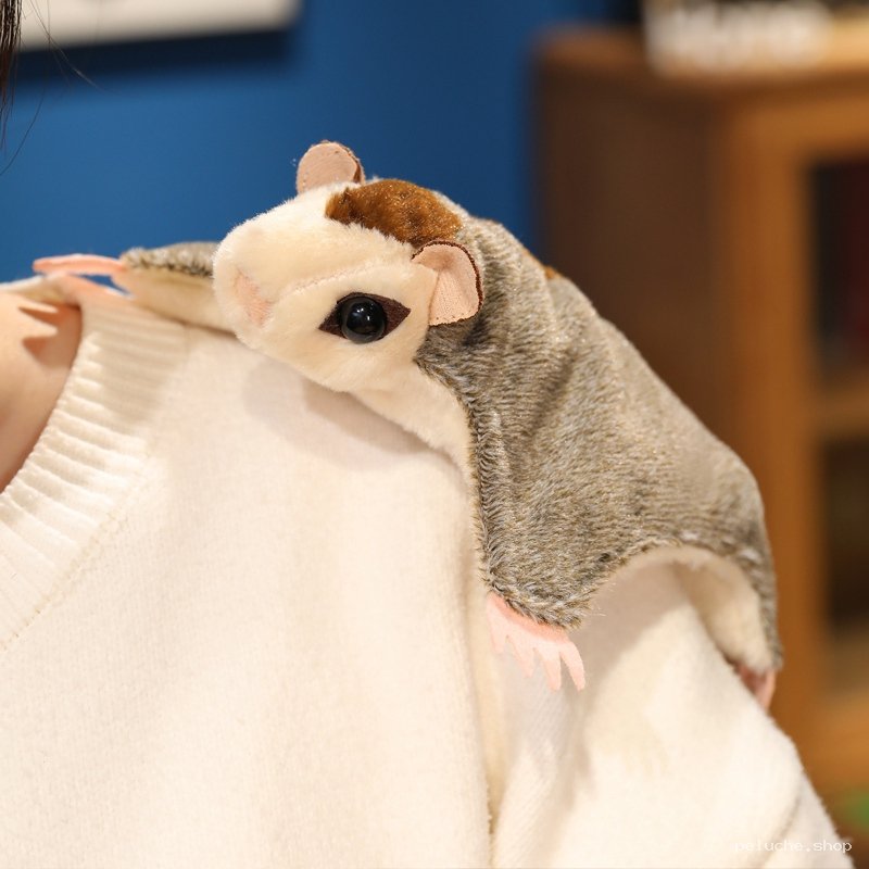 Peluche Écureuil Volant Réaliste - Compagnon Doux et Mignon