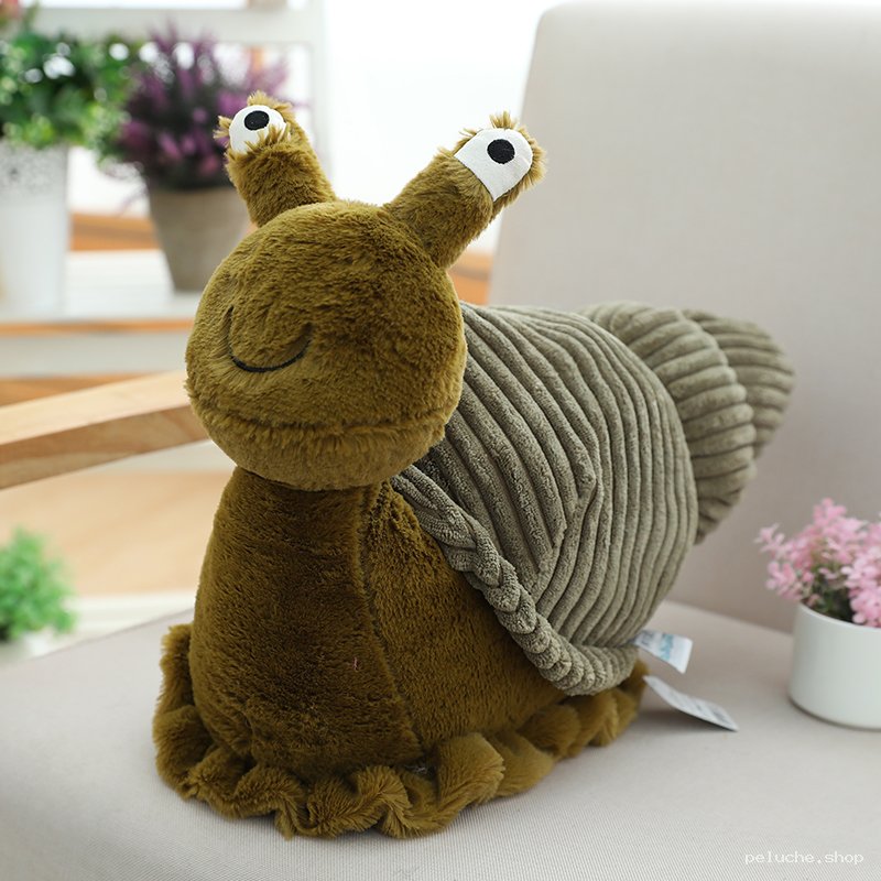Peluche Escargot Olive Doux et Amusant | Cadeau Enfant Idéal