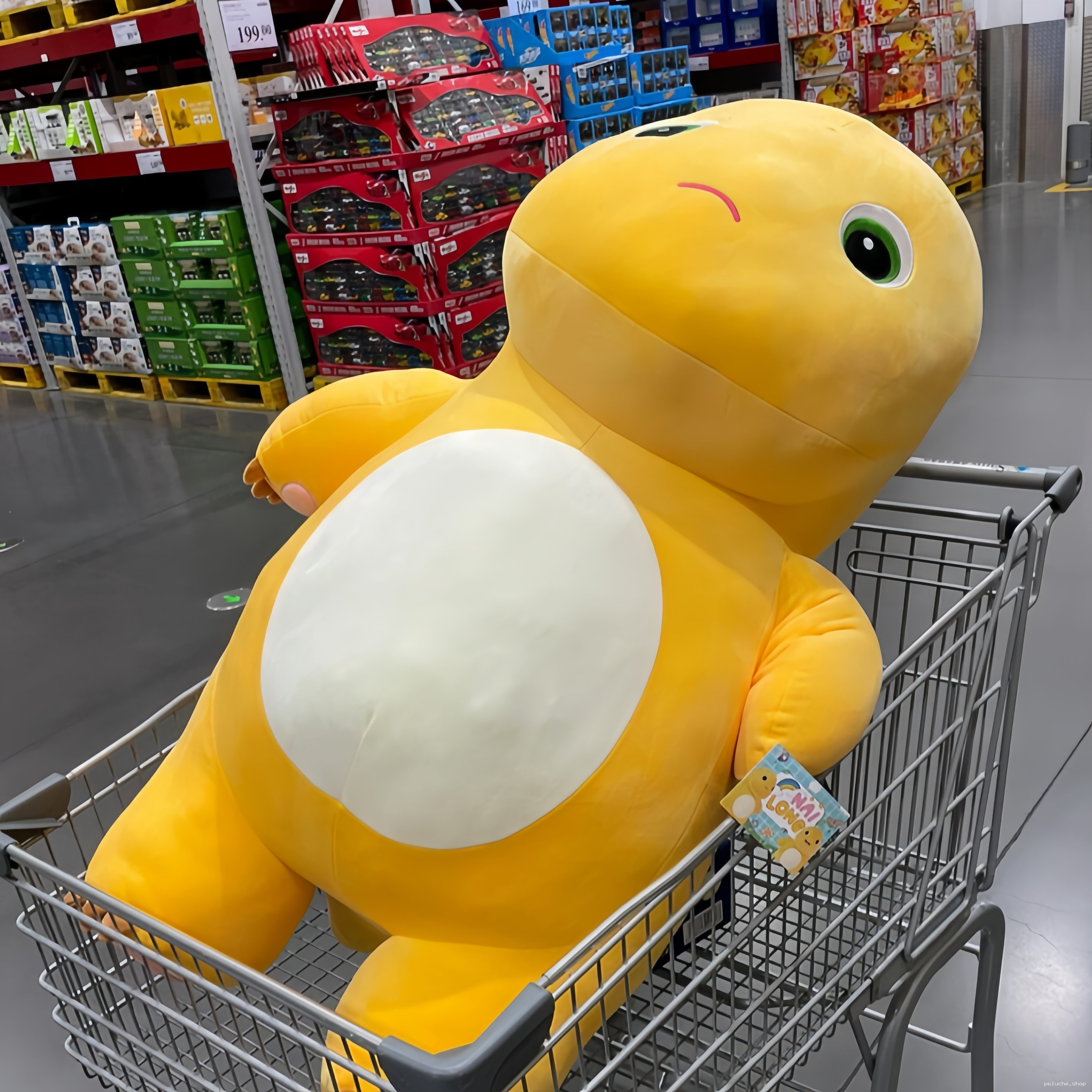 Peluche géante dinosaure jaune | Doudou doux enfant