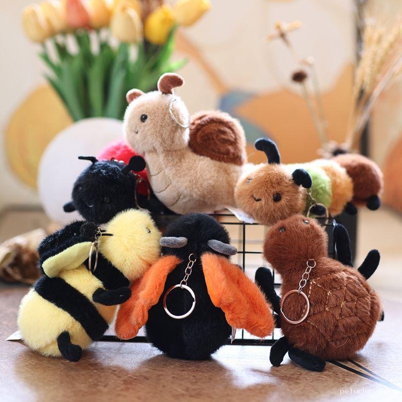 Porte-clés Peluche Mignonne: Escargot, Chenille, Abeille & Plus