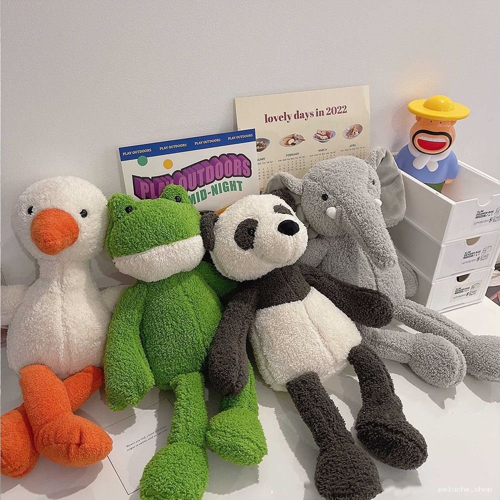 Peluches Douces Animaux: Canard, Grenouille, Panda, Éléphant