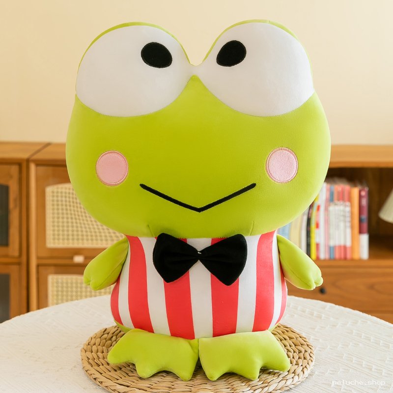 Peluche Keroppi Grenouille Rayée avec Nœud Papillon Douce