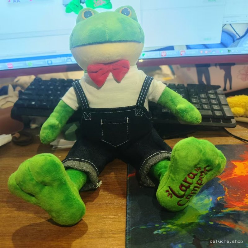 Peluche Grenouille Chic avec Nœud Papillon Rouge