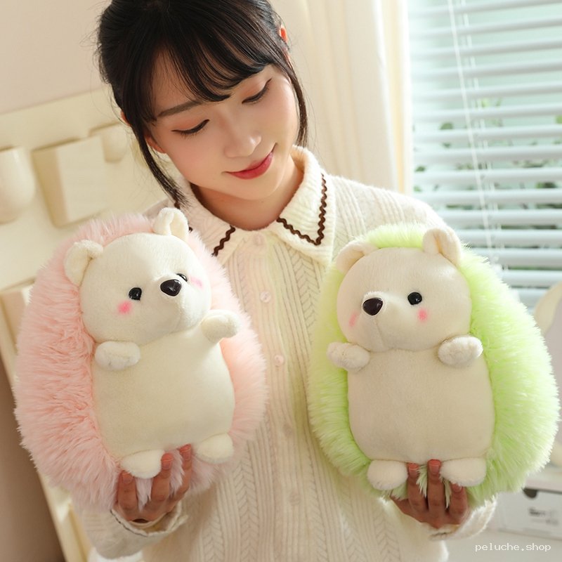 Peluche Hérisson Mignon Rose & Vert - Douceur et Réconfort