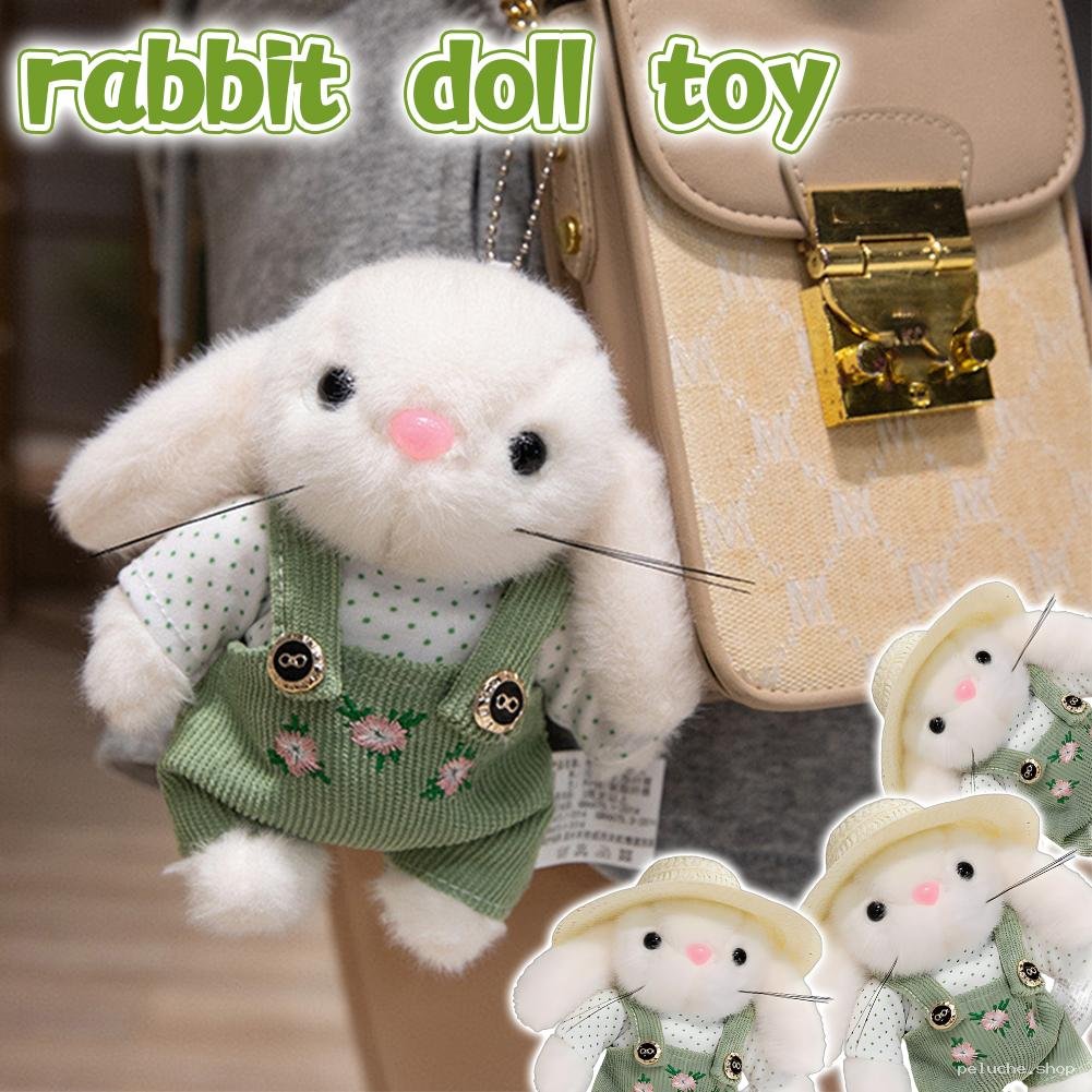Peluche Lapin Blanc Adorable | Doudou Poupée avec Salopette
