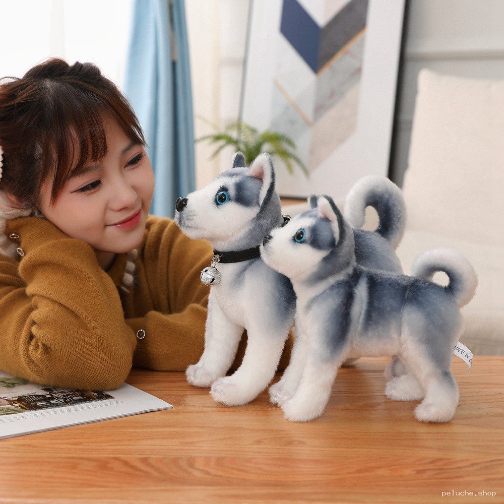 Peluche Husky Doux et Réaliste - Cadeau Idéal pour Enfants