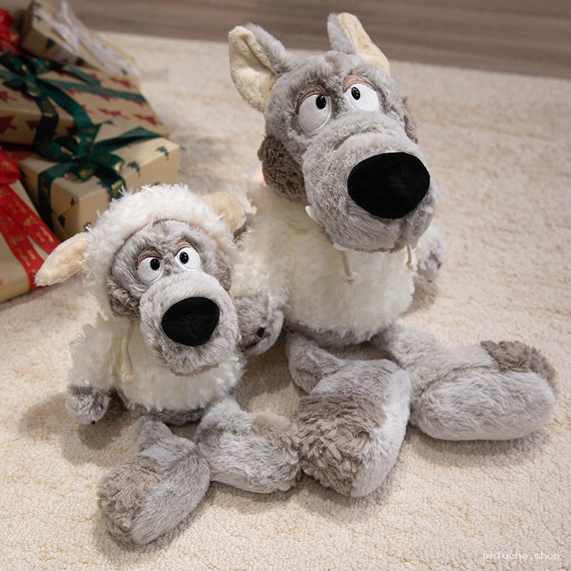 Peluches Loup et Agneau Doux - Idéal Cadeau Enfant