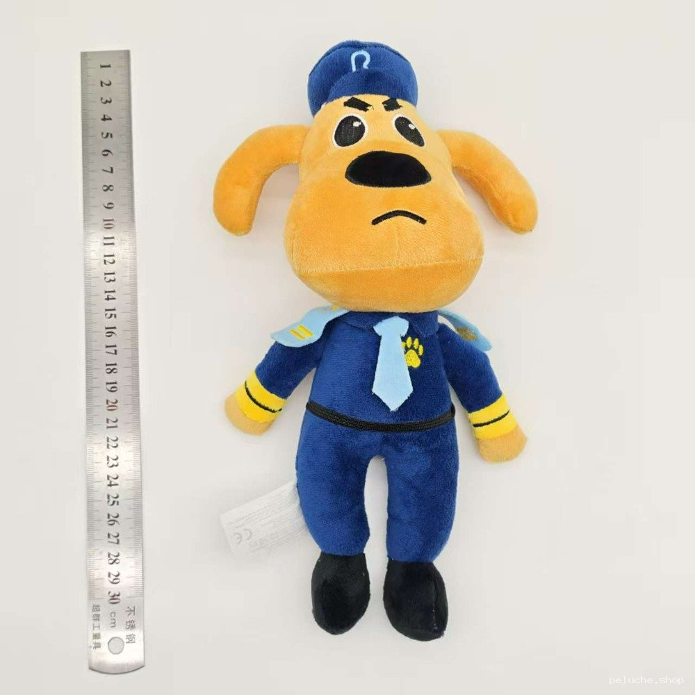 Peluche Chien Policier Uniforme Bleu 30cm – Jouet Doux