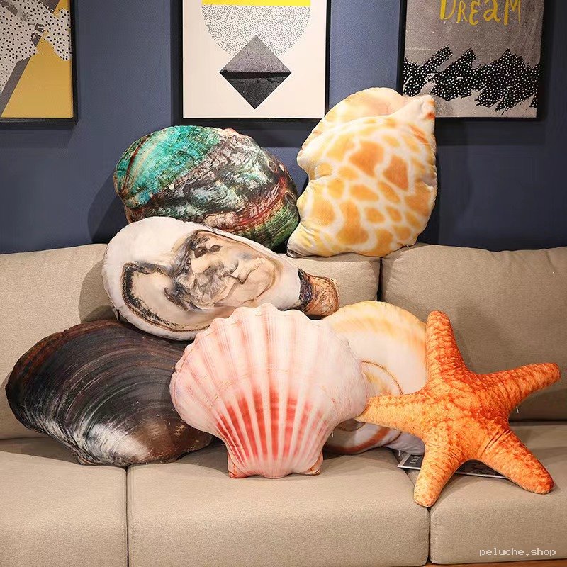 Coussins Peluches Marines Coquillages & Étoile de Mer Doux