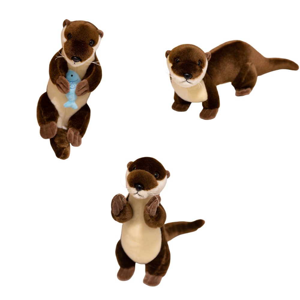 Peluche Loutre Adorable avec Poisson - Douce et Câline