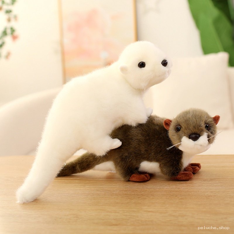 Peluche Loutre Mignonne - Bébé Loutre Blanche & Brune Douce