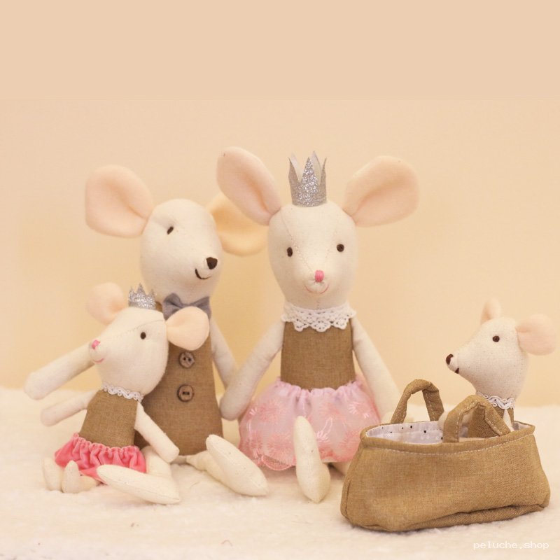 Famille de Souris en Peluche Royal | Jouets Doux & Mignons