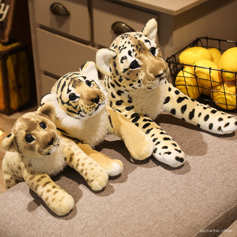 Peluche Léopard, Tigre & Lion Réalistes - Douceur Sauvage