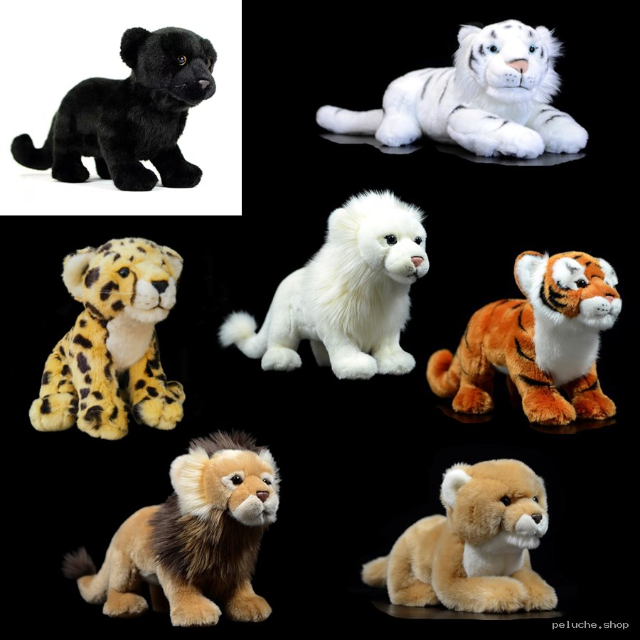 Peluches Animaux Sauvages : Lions, Tigres, Panthères, Guépards