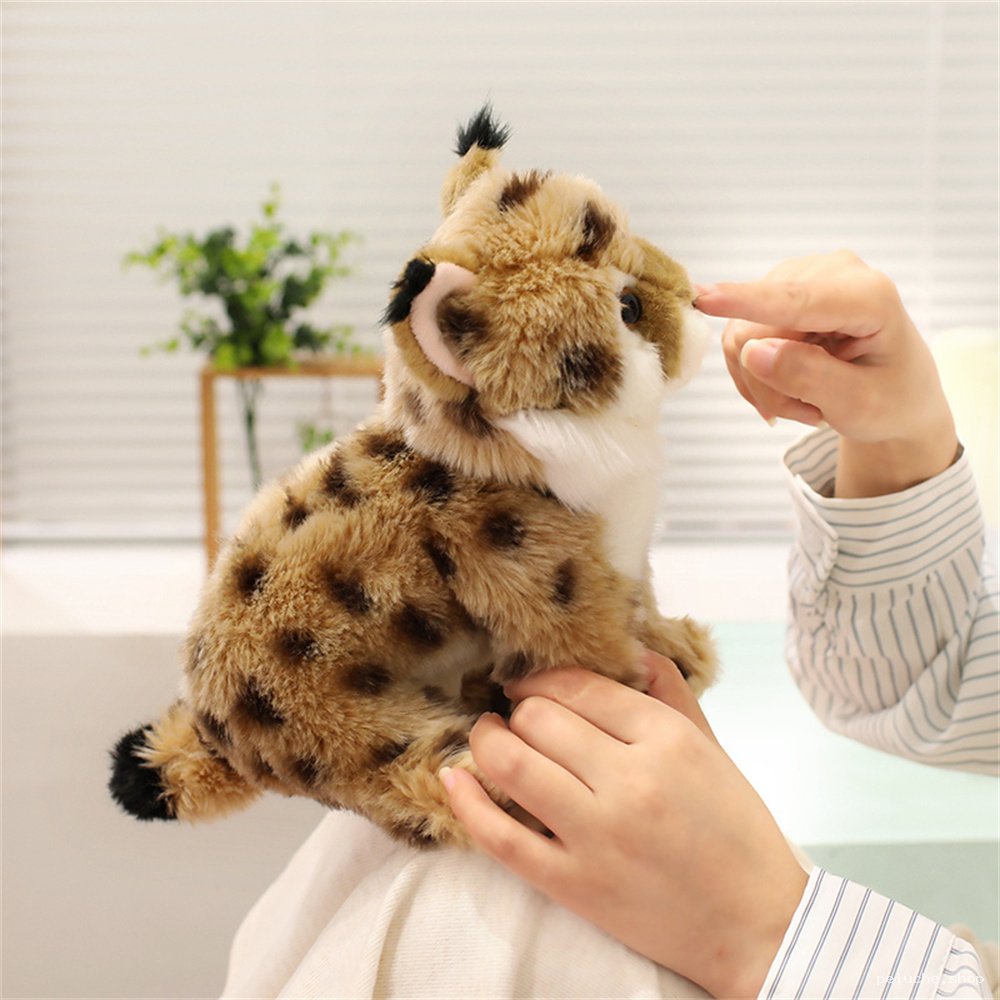 Peluche Lynx Sauvage Tachetée - Jouet Doux et Câlin