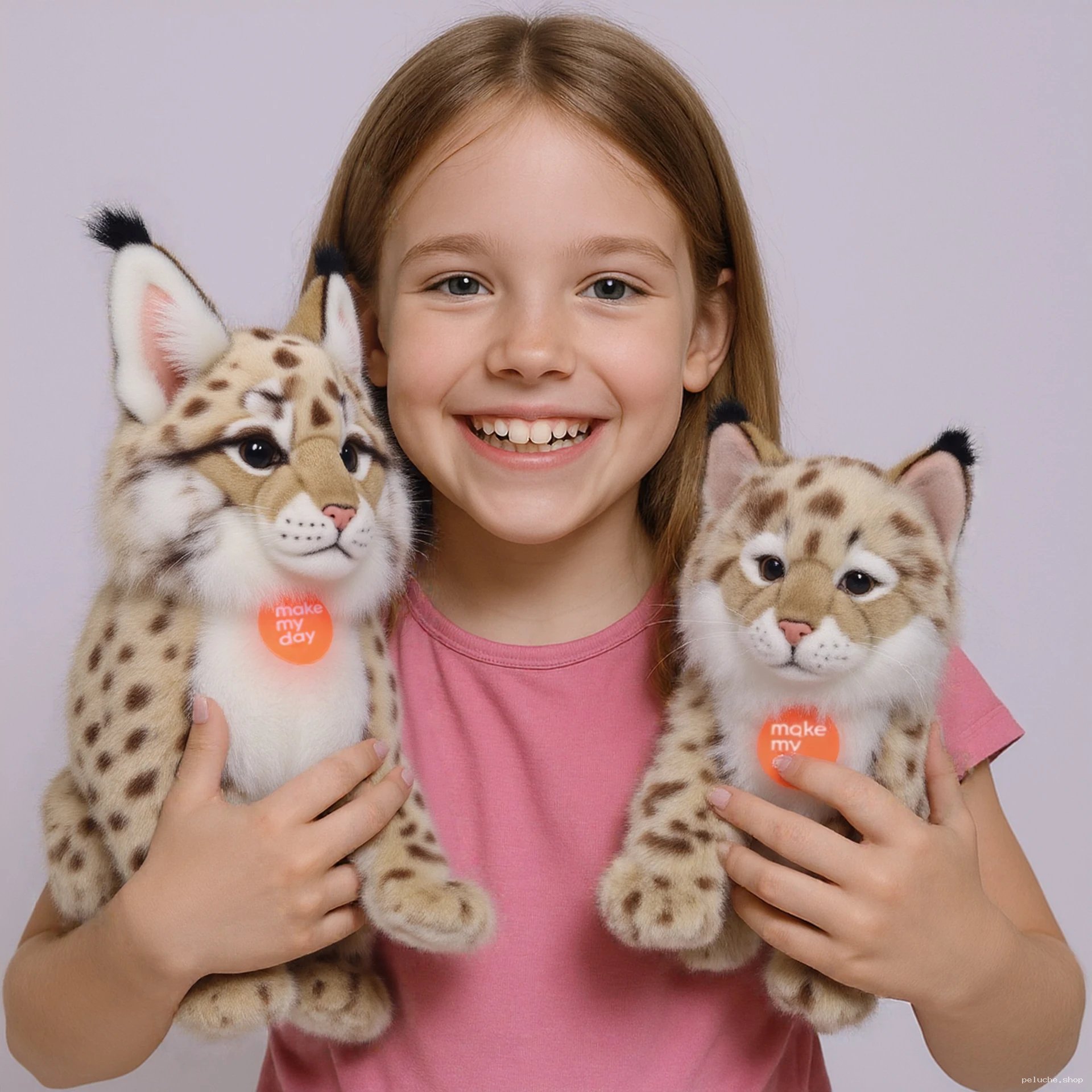 Peluche Lynx Réaliste Enfant - Jouet Doux pour Câlins