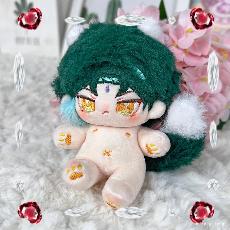Peluche Anime Mystérieuse Cheveux Verts - Yeux Or Intenses