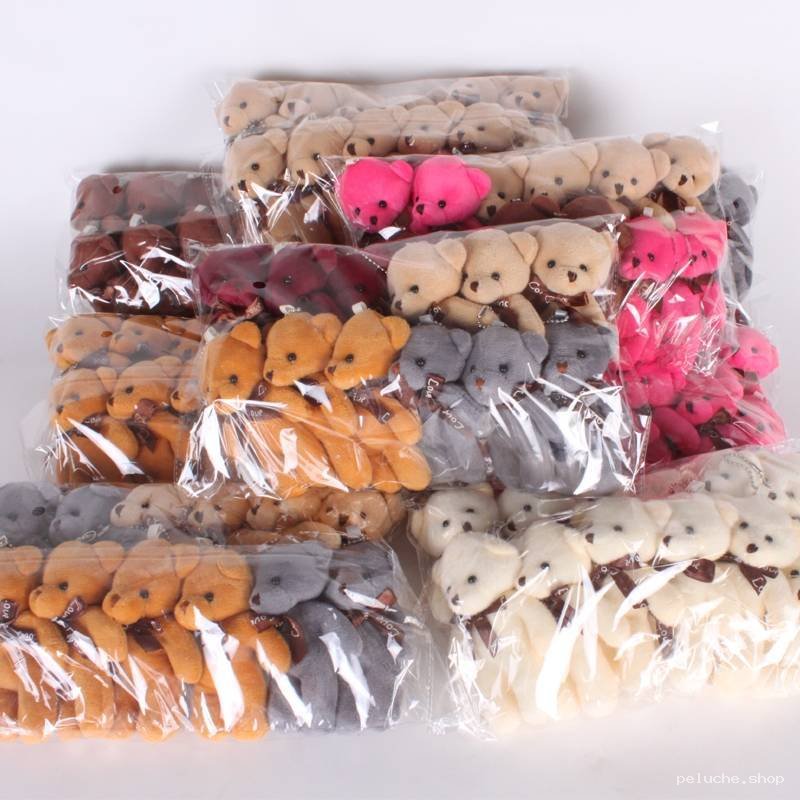 Lots d'oursons en peluche miniatures doux et colorés