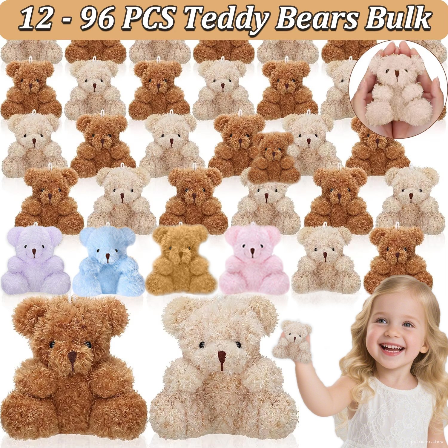 Lot d'Oursons en Peluche – Mini Ours Idéal Cadeau & Fête
