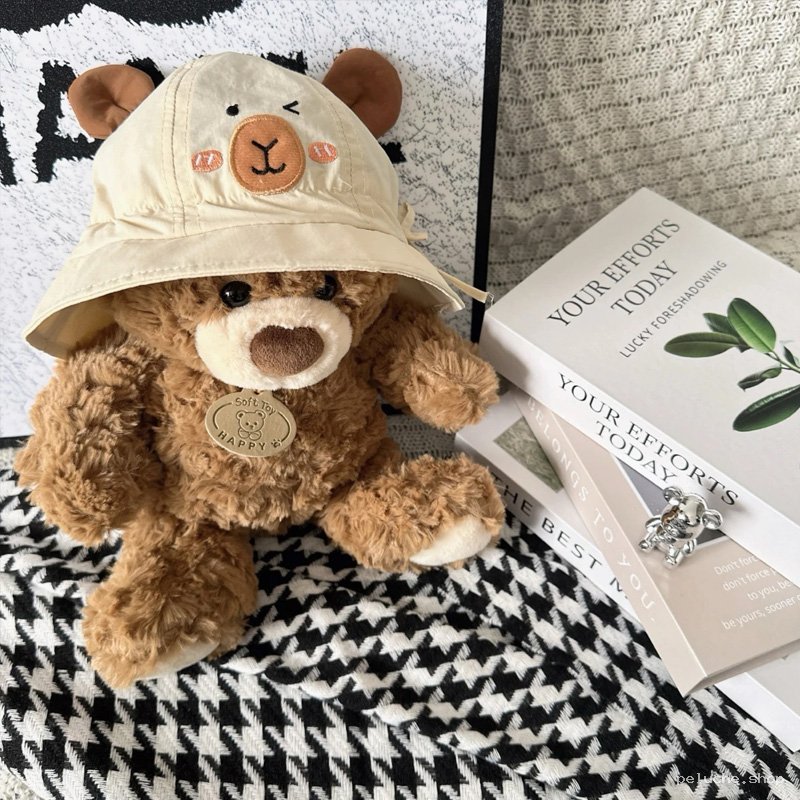 Ours en Peluche Mignon avec Chapeau Bob - Douceur Assurée