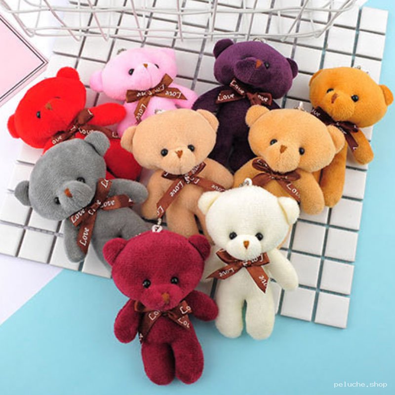 Mini Ours en Peluche Love Colorés - Porte-clés Mignon et Doux
