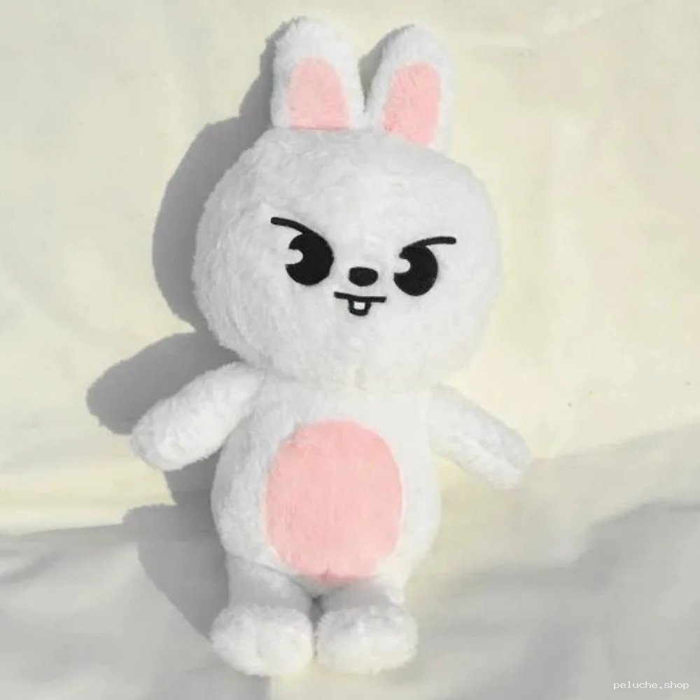 Peluche Lapin Blanc Unique - Visage Drôle & Douceur Suprême