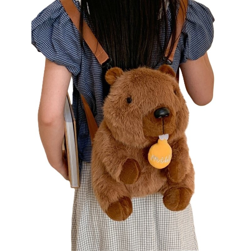 Sac à dos peluche castor mignon | Sac animal doux et unique