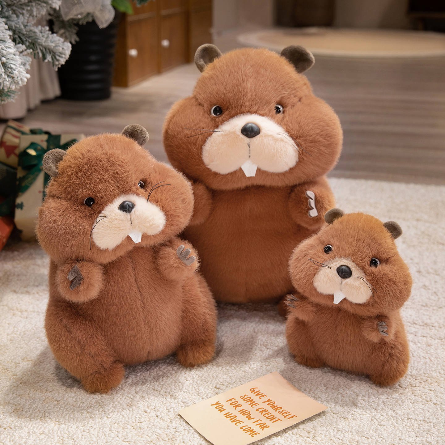 Peluche Castor/Marmotte Douce et Mignonne pour Enfants