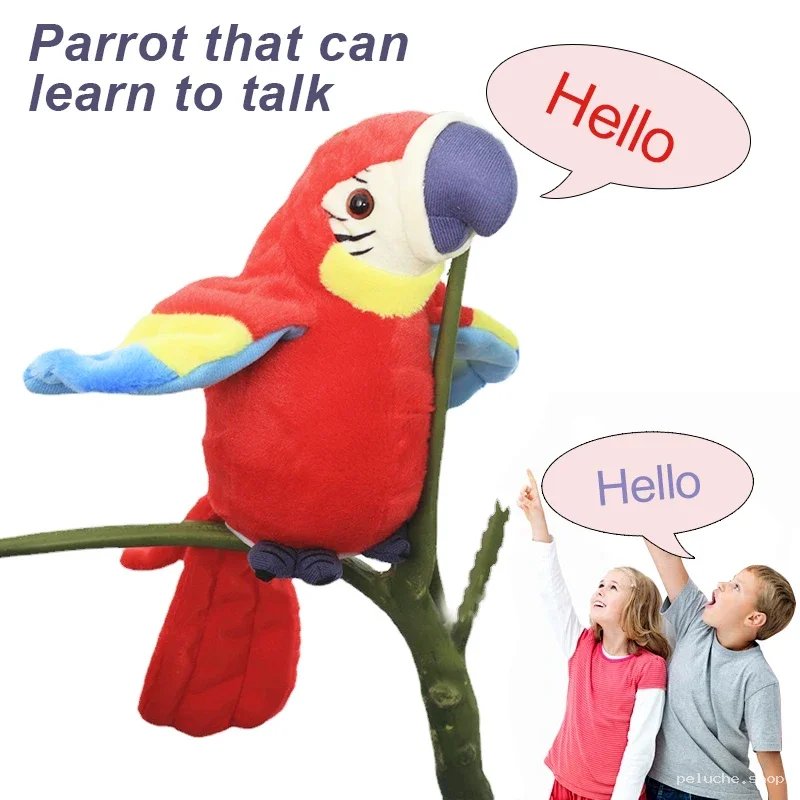 Peluche Perroquet Parlant Interactif Éducatif Enfant