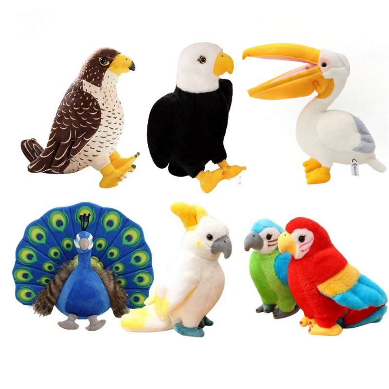 Peluche Oiseaux Réalistes: Faucon, Aigle, Pélican, Paon & Plus