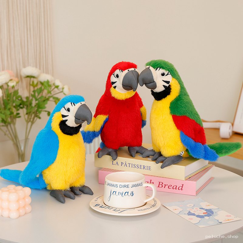 Peluche Perroquet Coloré - Ara Doux et Réaliste