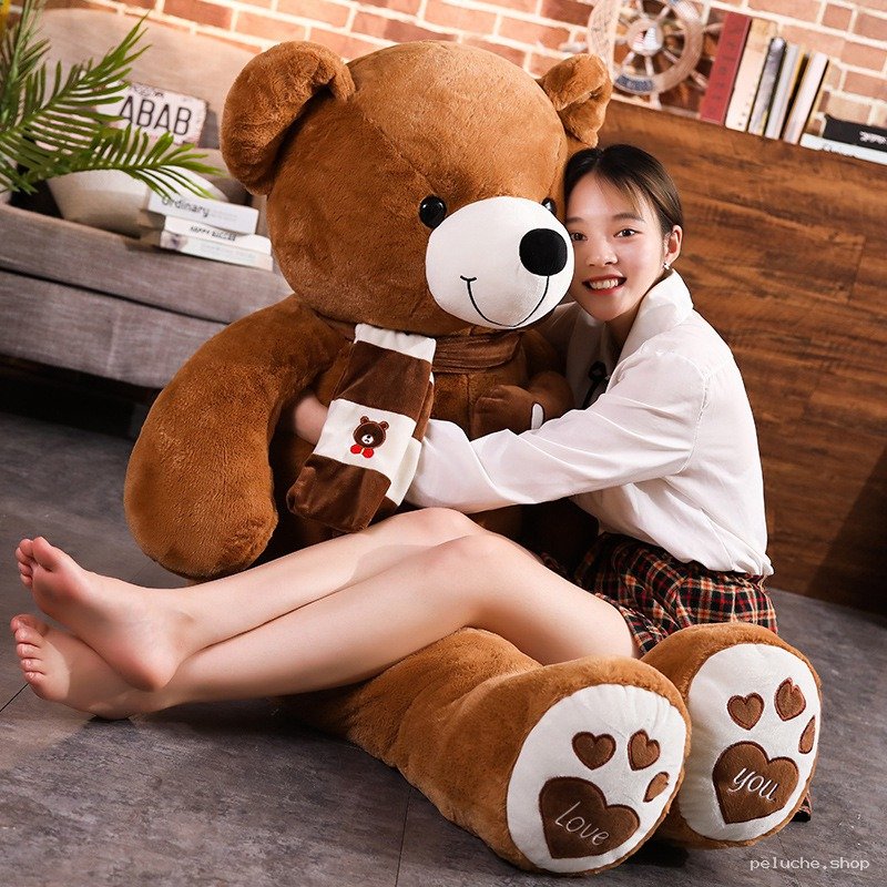 Peluche Ours Géant Brun 'Love You' - Confort & Tendresse