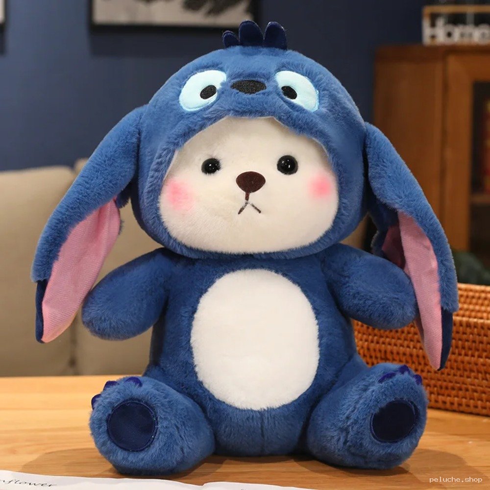Peluche Ours Mignon en Costume Stitch Bleu – Douceur Unique